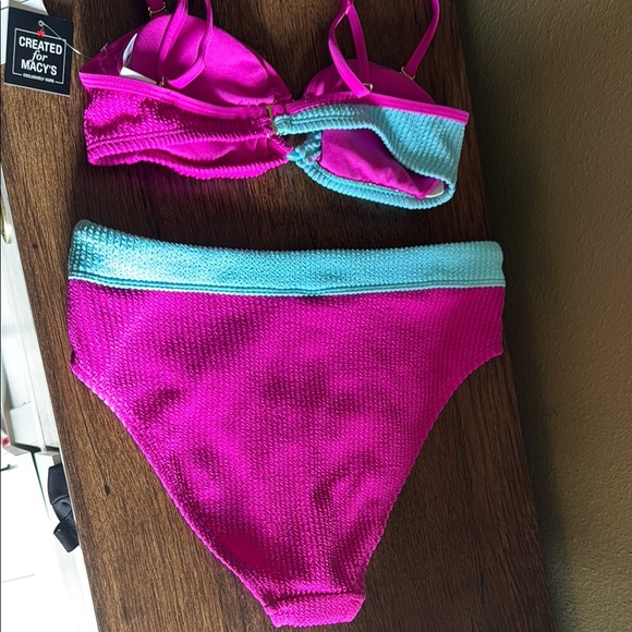 Salt + Cove Pink and Blue Bikini Sporty Color Block - Picture 8 of 8